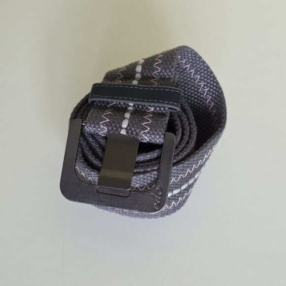 EDC by Esprit Belt For Size 4 Gray Embroidered Woven Metal Buckle Y2K VTG Boho - Picture 2 of 12